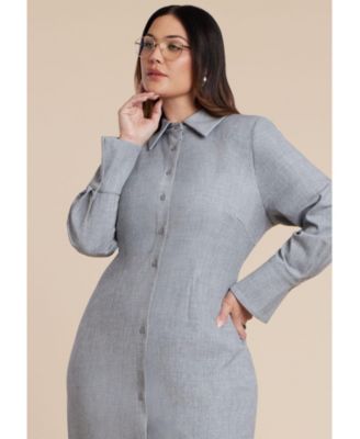 Women's Collared Midi Dress