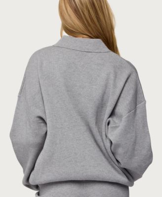 Womens Lorie Oversized Knit Polo Sweater