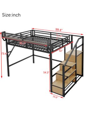 Loft Bed with Stairs & Storage