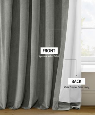 Silver Grey Grommet Signature Velvet Blackout Curtain