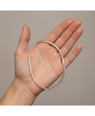 Classic White or 14K Gold Plated CZ 17" Tennis Necklace