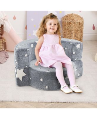 Kids Convertible Sofa Bed with Glow Effect and Removable Cover
