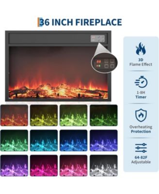 58" Fireplace TV Stand with 36" Electric Fireplace & Storage