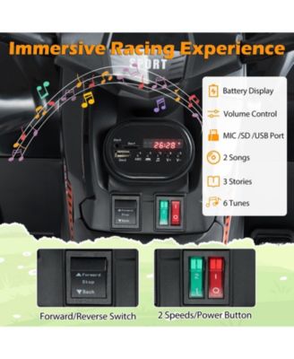 24V Electric Ride On Quad with LED Headlights-Black