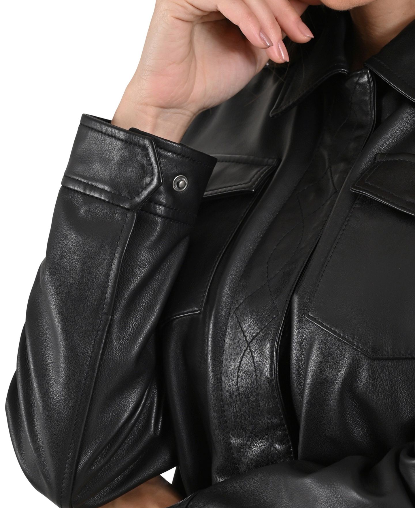 Женская куртка Frye Lamb Leather, цвет: Чёрный — фото 7