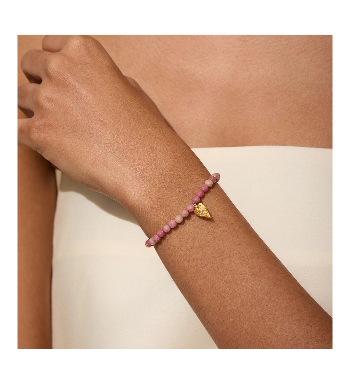 Satya Jewelry Comforted by Love Rhodonite Heart Bracelet