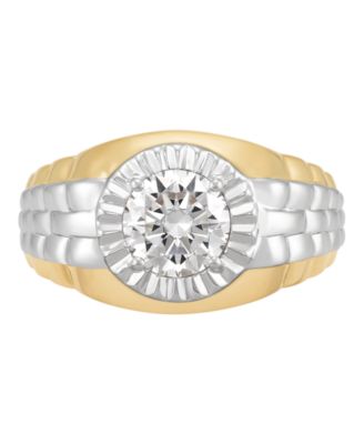 Lab Grown Diamond Solitaire Ring (2 ct. t.w.) in 14k Yellow Gold Plated Sterling Silver Rhodium
