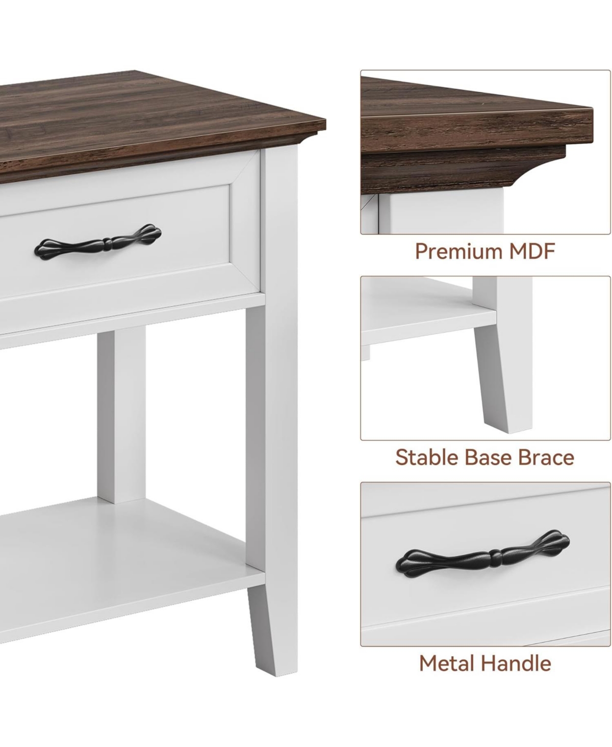 gaomon Nightstands, End Table with Drawer, Side for Living Room