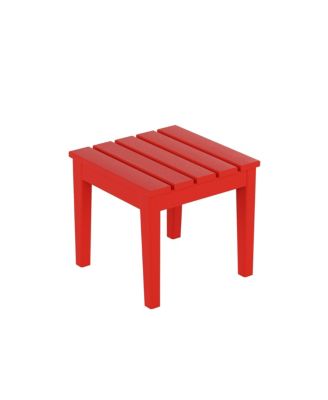 Outdoor Patio 3-Piece HDPE Adirondack Garden Chairs with Square Adirondack Side Table Set