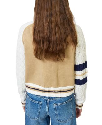 Women's Chloe Cable Sleeve Knit Bomber Jacket