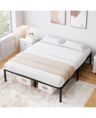 16 Inch Bed Frame No Box Spring Needed, Heavy Duty Metal Platform Bed Frame Size for Bedroom Easy Assembly, Noise Free