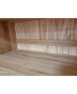 100% Solid European Oak Tall Dining Room Cabinet with Shaker Doors, Modular Design