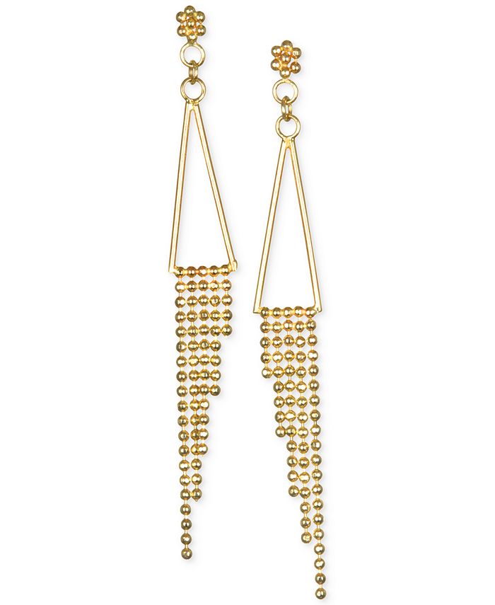Macy's Polished Triangle Fringe Drop Earrings in 10k Gold Macy's
