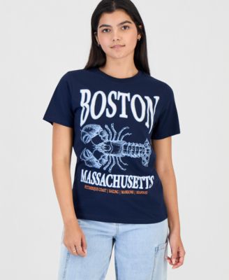 Juniors' Boston Lobster Graphic Print T-Shirt