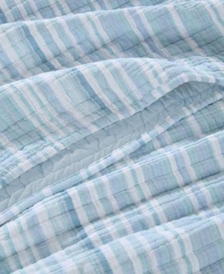Home Boracay Stripe Muslin Textured 3-Pc. Quilt Set, King
