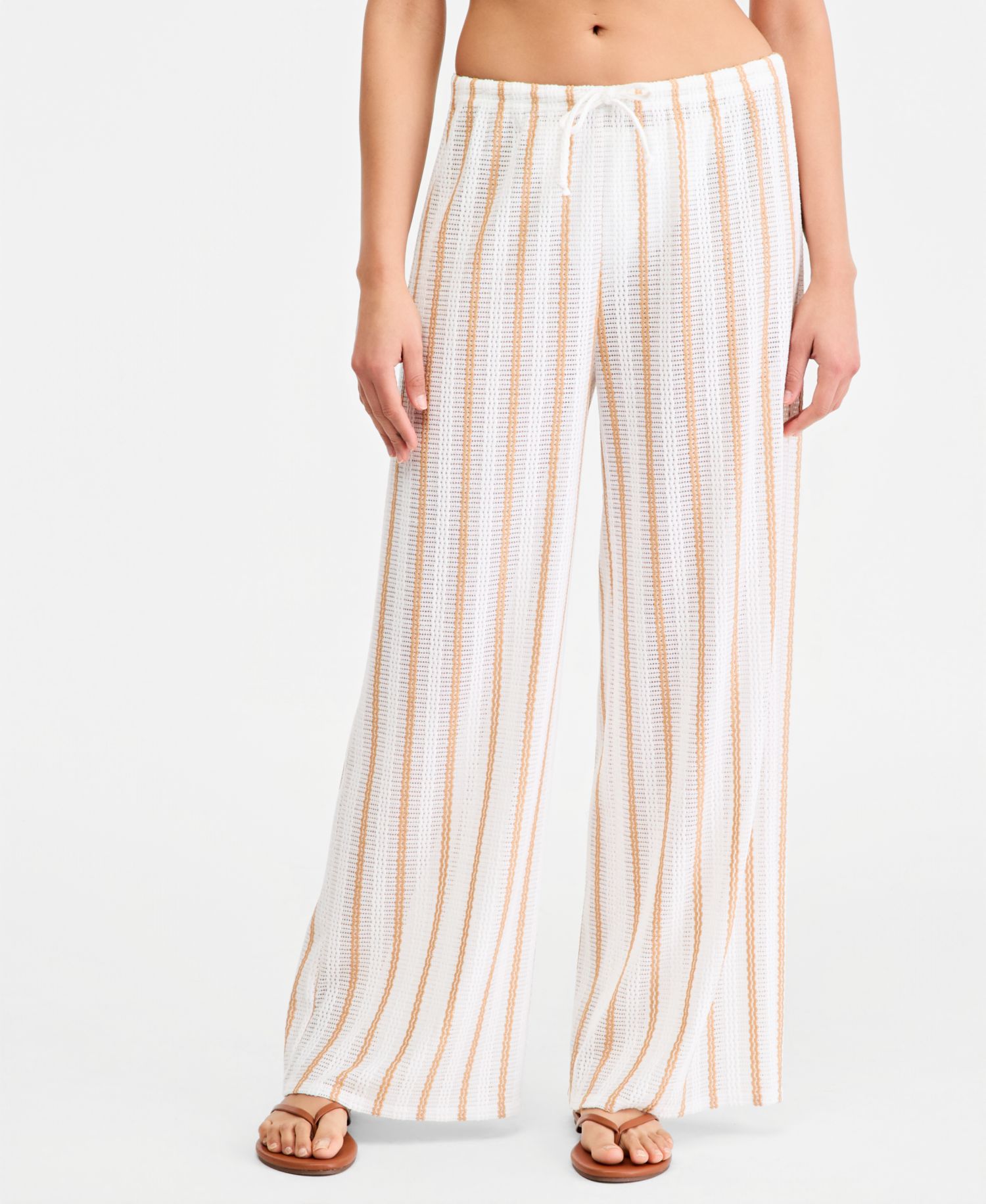 Women's Striped Swim Cover-Up Pants