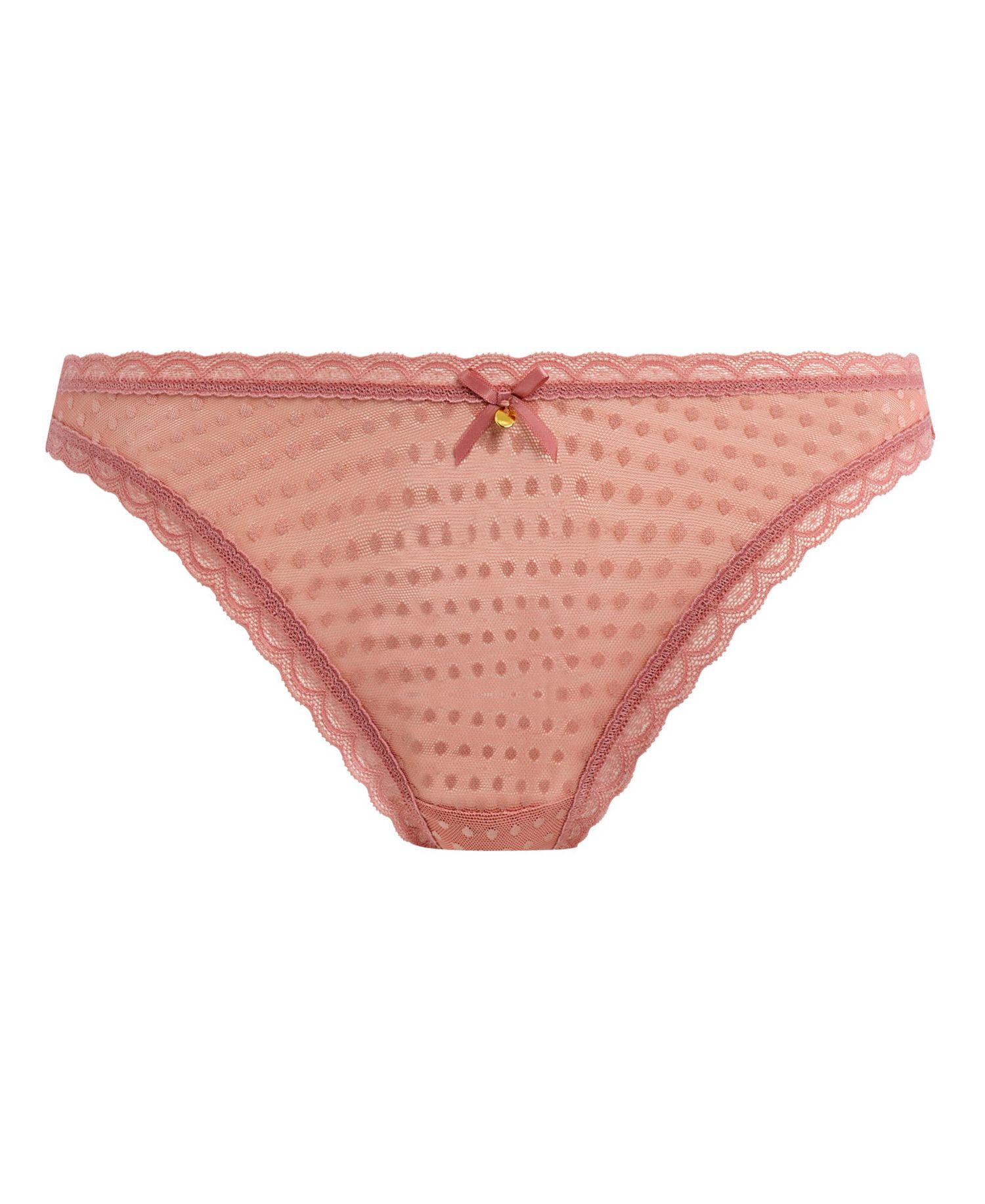 High-Leg Sheer Mesh Lace Spot-Light Brief