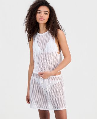 Women's Crochet Swim Cover Up Crop Tank Top