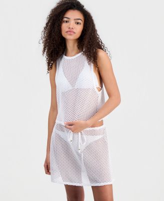 Miken Women's Crochet Swim Cover Up Crop Tank Top, Macy's Exclusive ...