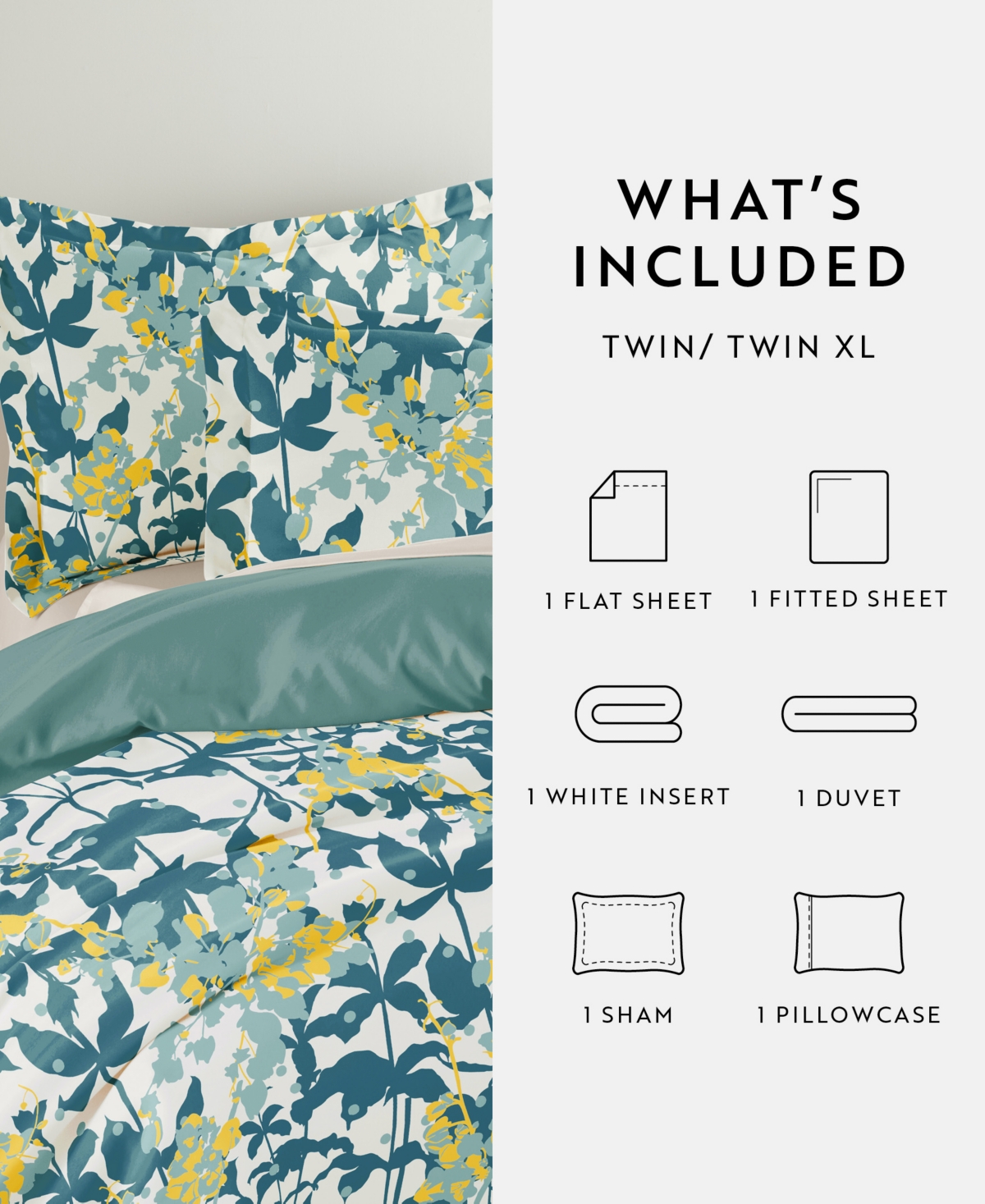 ienjoy Home Bedding Bundle Patterned 6-Piece Comforter with Duvet Cover Set