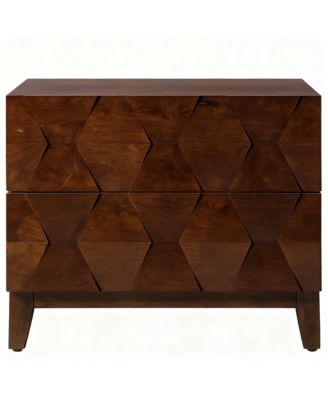 Modern 2-Drawer Side Table with Charging Station