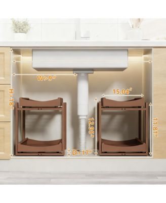 Adjustable 2-Tier Under Sink Organizer with Pull-Out Drawer for Home Use