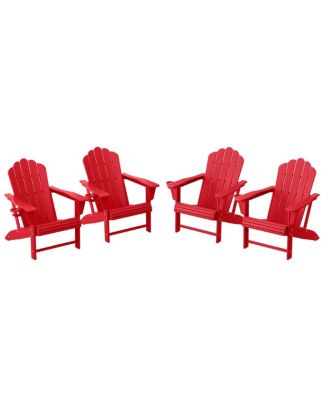 Outdoor Patio HDPE Adirondack Chairs With Cup Holders