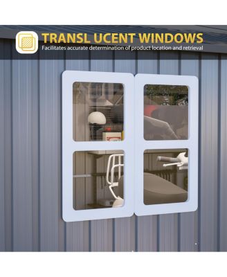 Streamdale Outdoor Storage Shed Metal, Large Garden Tool Sheds with Lockable Doors