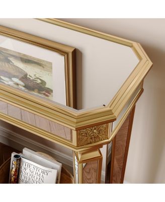 Vintage Wood Grain Mirror Console Table