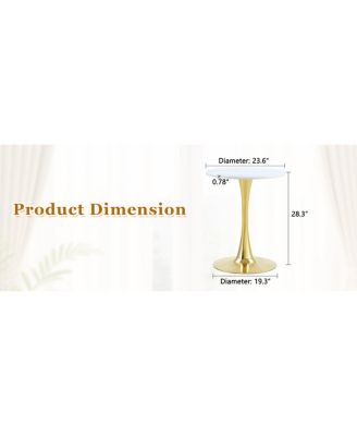 Round Dining Table Tulip Bistro Table with Metal Pedestal