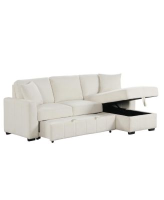 Streamdale L-Shaped Sleeper Sofa w/ Storage Chaise & Cup Holders