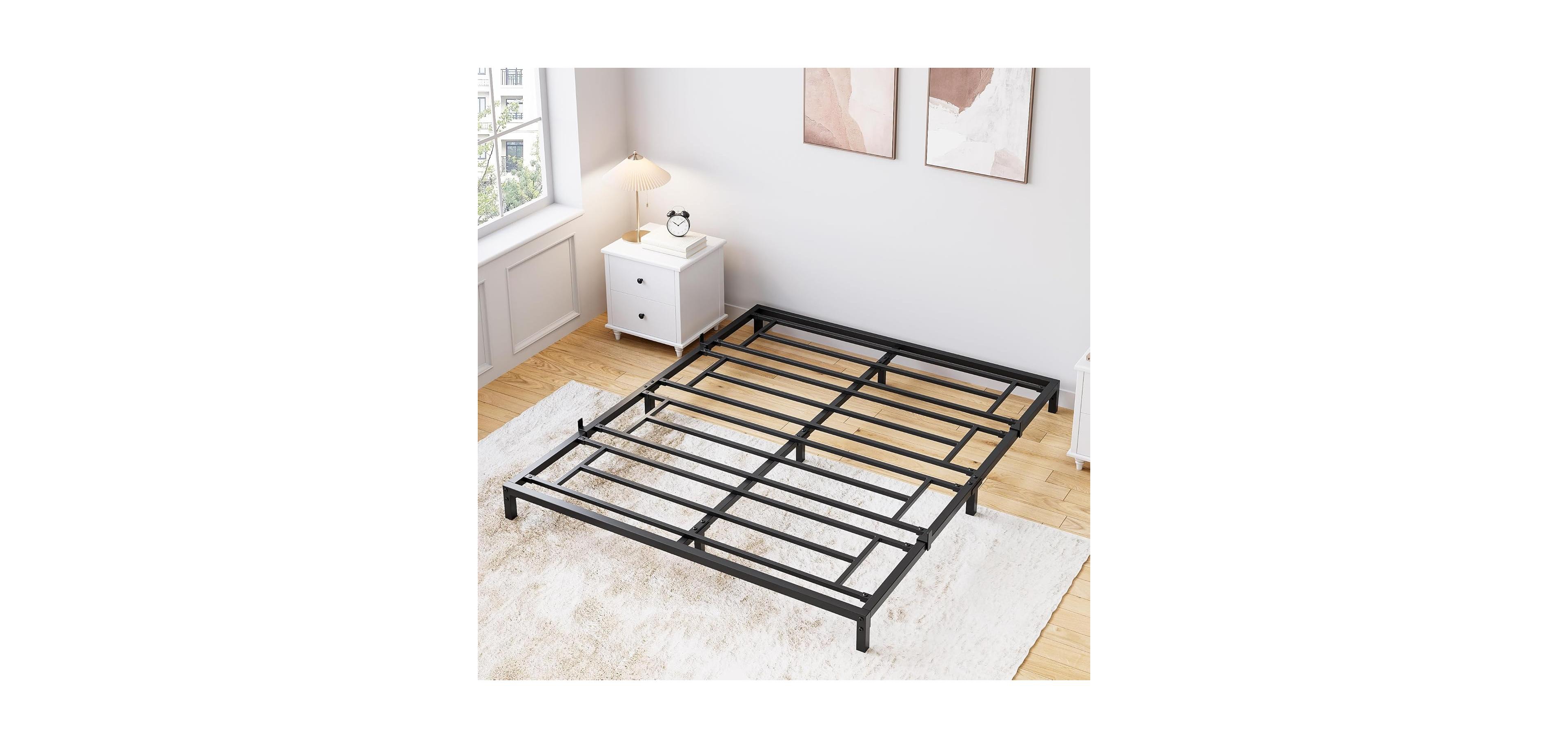 gaomon 6 Inch Twin Bed Frame No Box Spring Needed, Heavy Duty Metal Platform Bed Frame Twin Size for Bedroom Easy Assembly, Noise Free, Tiwn