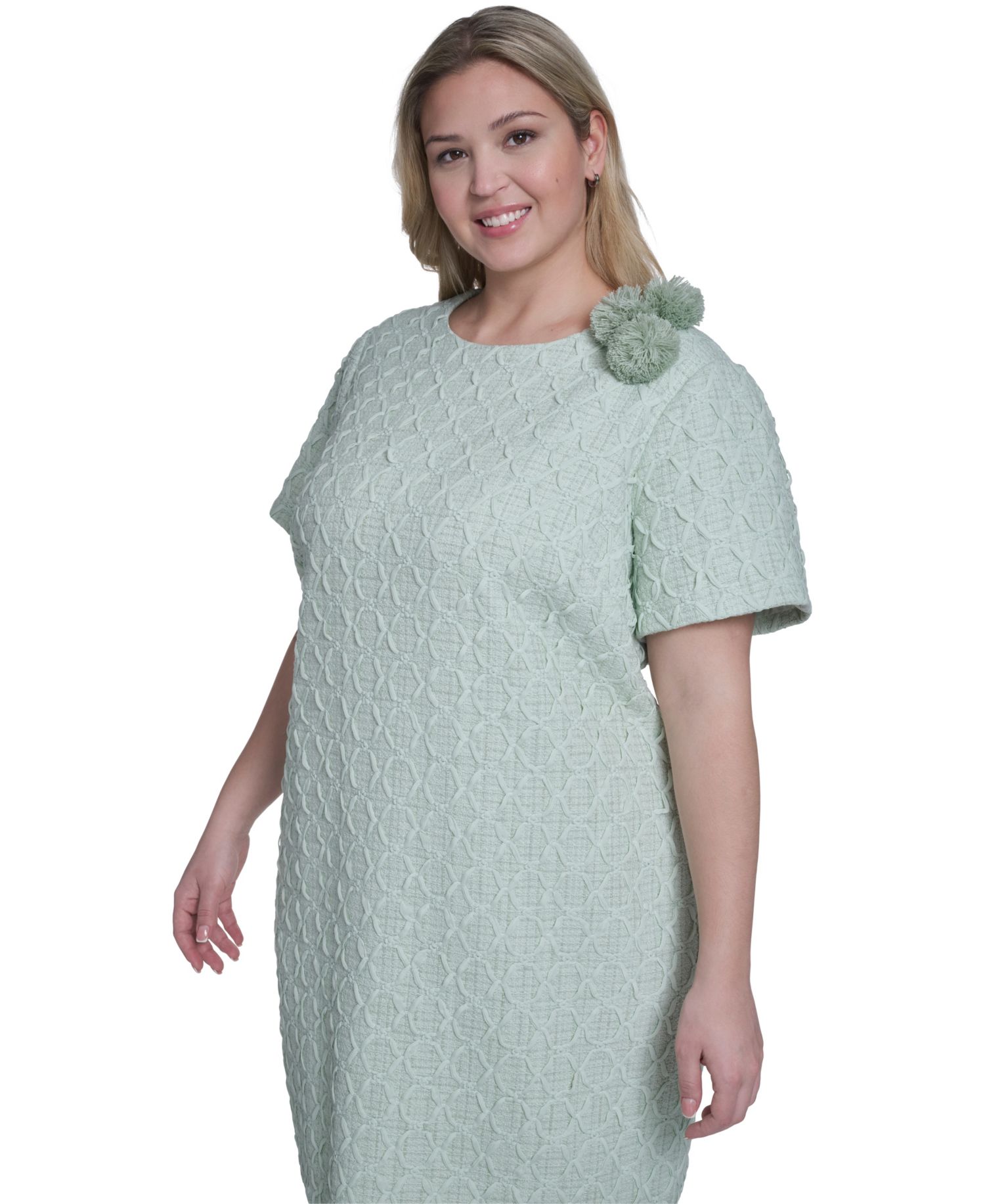 Plus Size Appliqu&eacute; Detail Short Dress