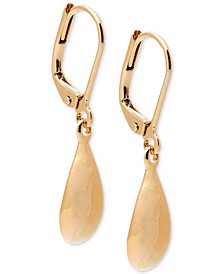 14k Gold-Plated Hammered Teardrop Drop Earrings