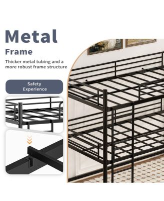 twin over twin bunk bed with three levels