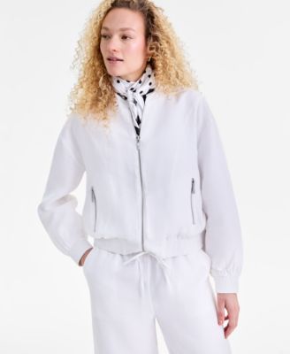 Women's 100% Linen Bomber Jacket