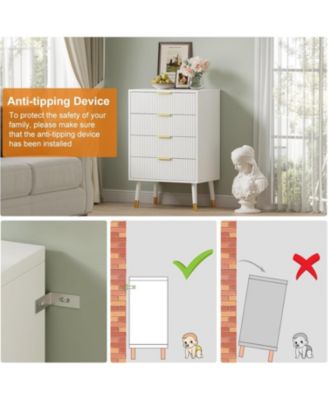 4 Drawer Dresser for Bedroom, Modern Closet Dressers Chest of Drawers, Storage Dresser Chest Cabinet Organizer Unit