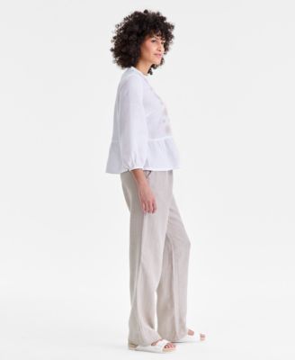 Women's 100% Linen Drawstring Pants