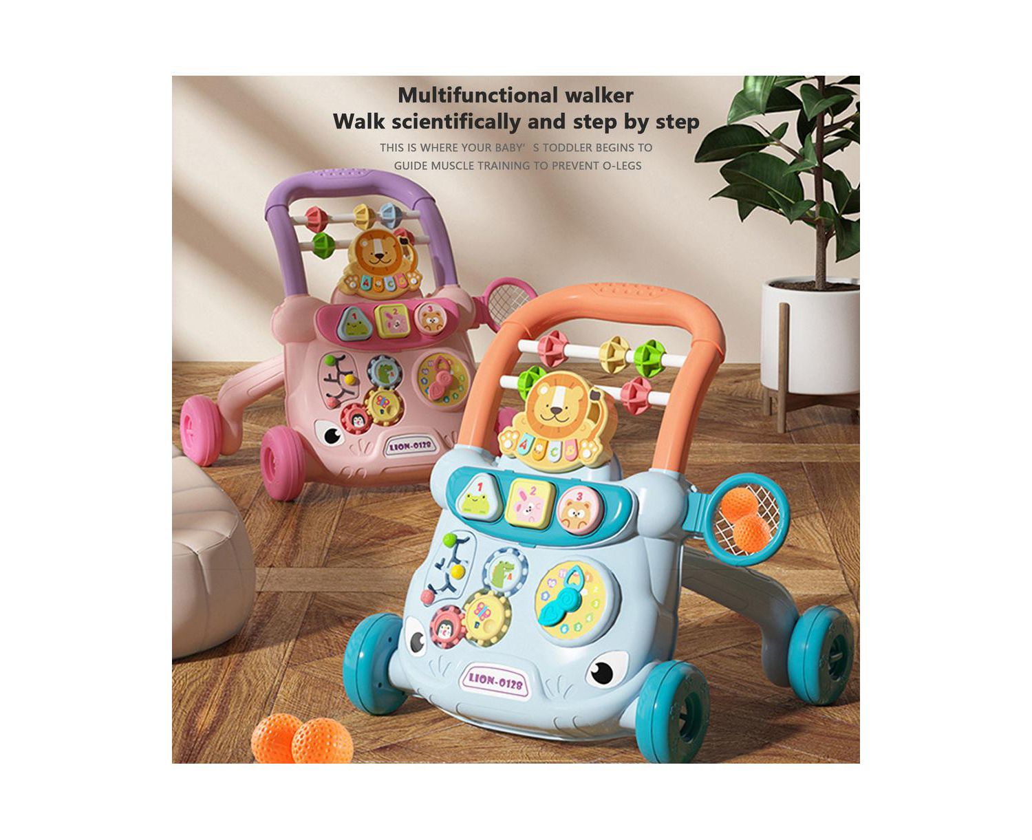 2-in-1 Baby Push Walker & Activity Center - Adjustable & Anti-Tip Design for First Steps