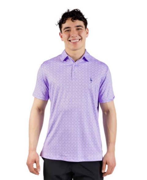 Мужское поло Tailorbyrd Golf Clubs Printed Performance Polo, цвет: Сиреневый