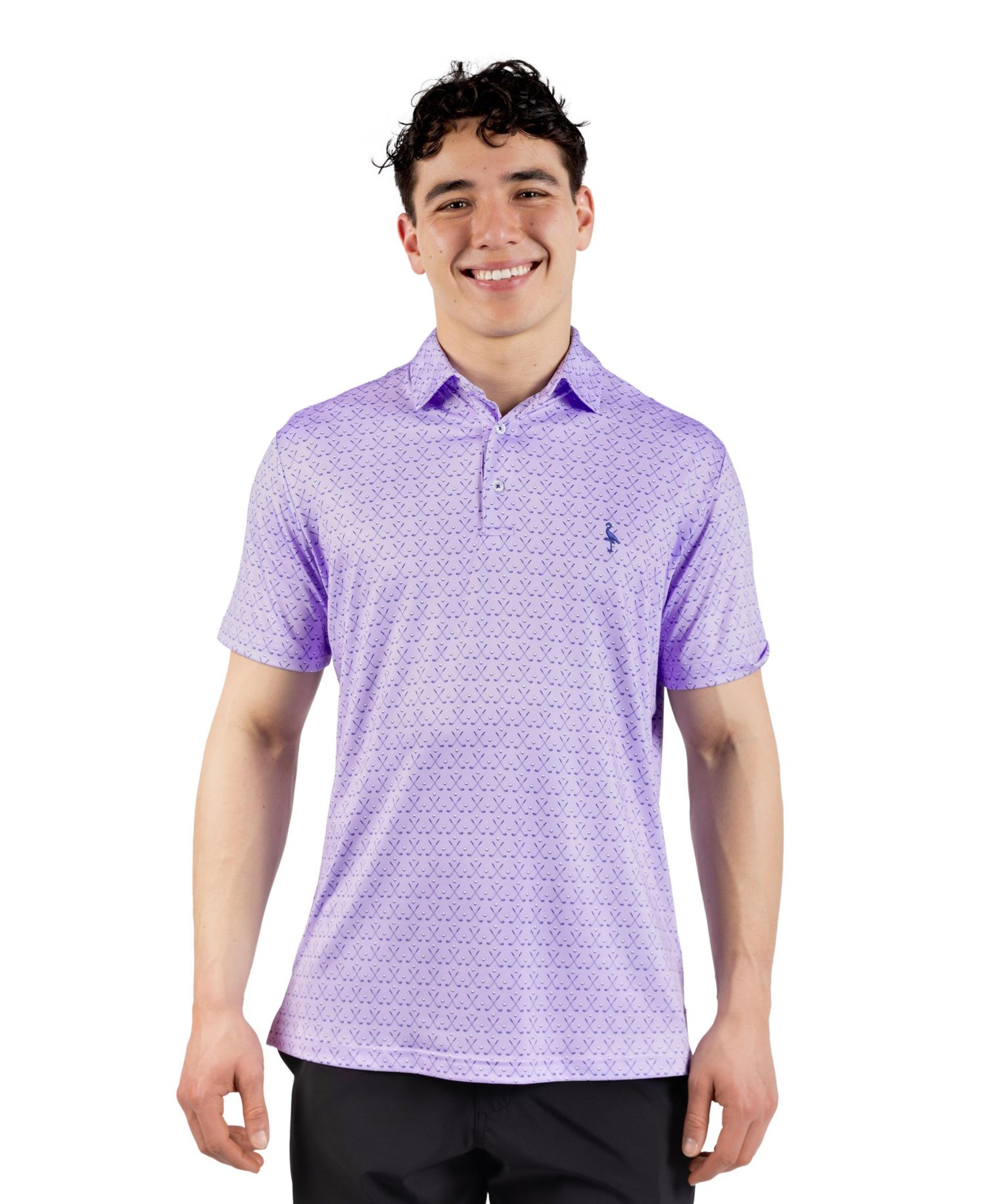 Men's Golf Clubs Printed Performance Polo