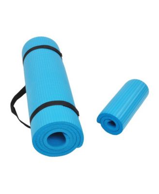GoYoga+ 71x24in Exercise Yoga Mat w/Knee Pad & Strap