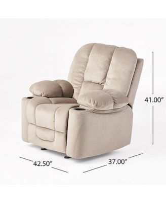 Manual Recliner Chair with Cup Holders, Chocolate Upholstered Recliner Chair