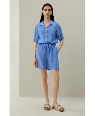 Women's Amalfi Striped Cuban Collar Shirt