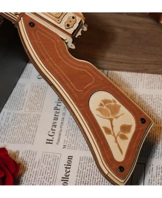 3D Wooden Puzzles for Adults 275pcs Submachine Shooter Rubber Bands Wood Crafts DIY Building Model Kits Assembly Puzzle Gifts for Adults