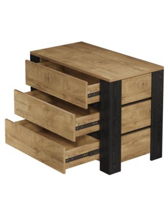 36" Wide Nightstand Set of 2, Extra Large Night Stand with 3 Drawers, Oversized Nightstand Bedside Table, Farmhouse Side End Table