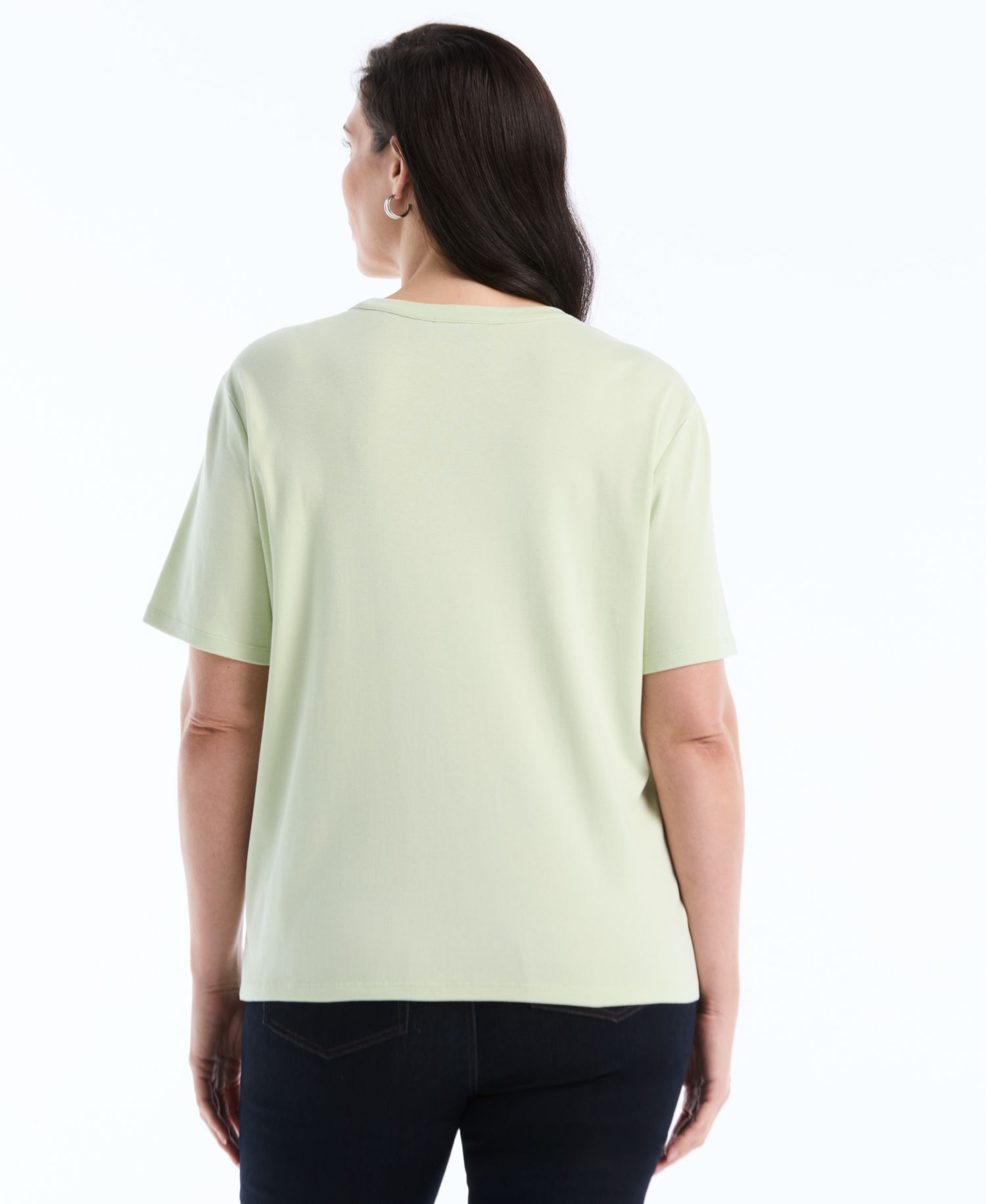 Petite Button Detail Short-Sleeve Top