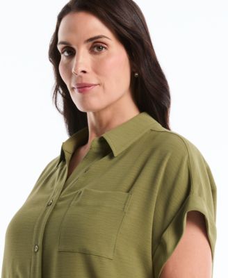 Plus Size Roll Short-Sleeve Shirt