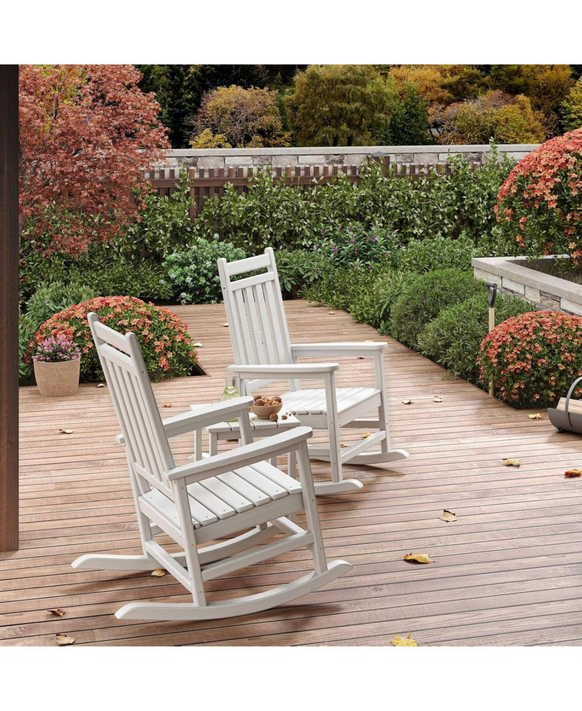 gaomon Hdpe Rocking Chair Outdoor Set of 2 with Side Table