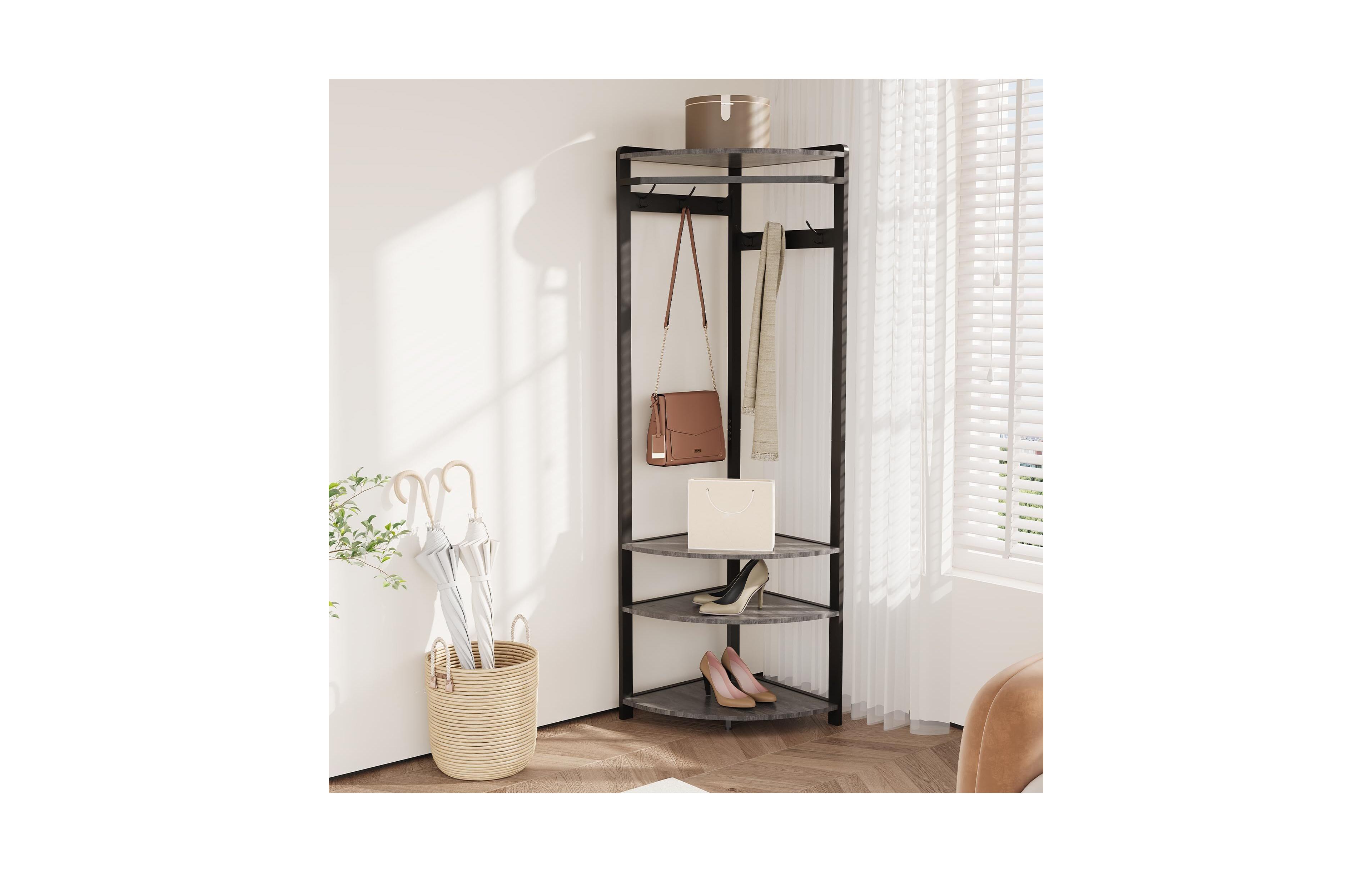 gaomon 6 Double Hooks Corner Coat Rack